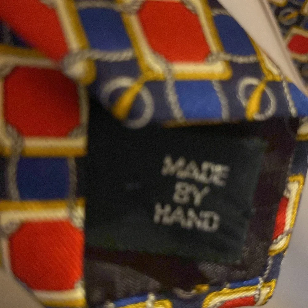 Polo Ralph Lauren Men’s Silk Red Blue Pattern Tie Blue Label Bergdorf Goodman